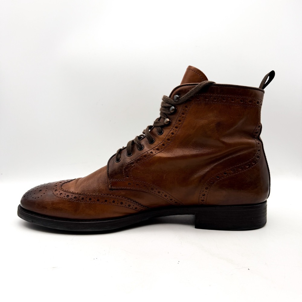 TO BOOT NEW YORK Ankle Boots Shoes Ombre Brown Wingtip Leather ITALY Size 10.5 - Picture 6 of 10